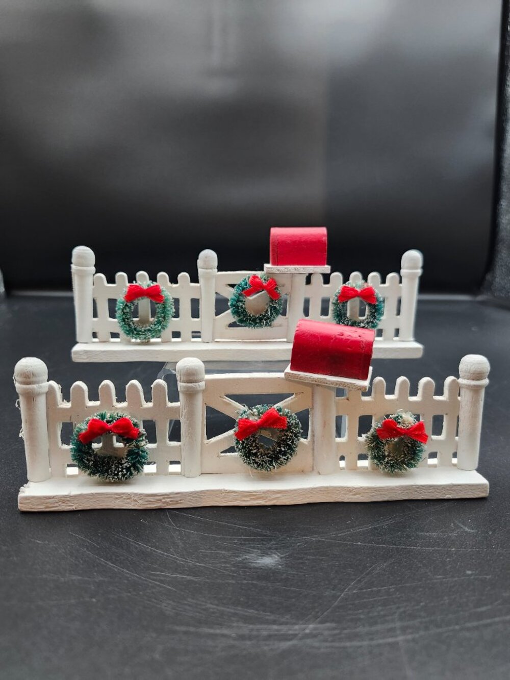 Vintage Lemax Christmas Village Accessories Fences Wreaths Mailbox